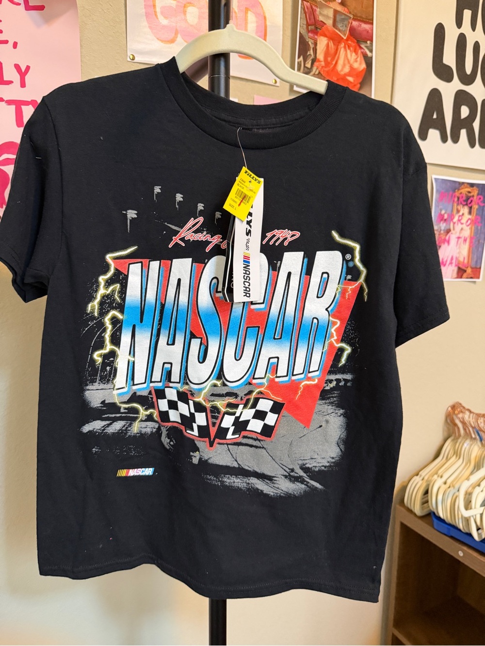 Title: NWT Tillys x NASCAR Lightning Racing Graphic Tee Boys Large